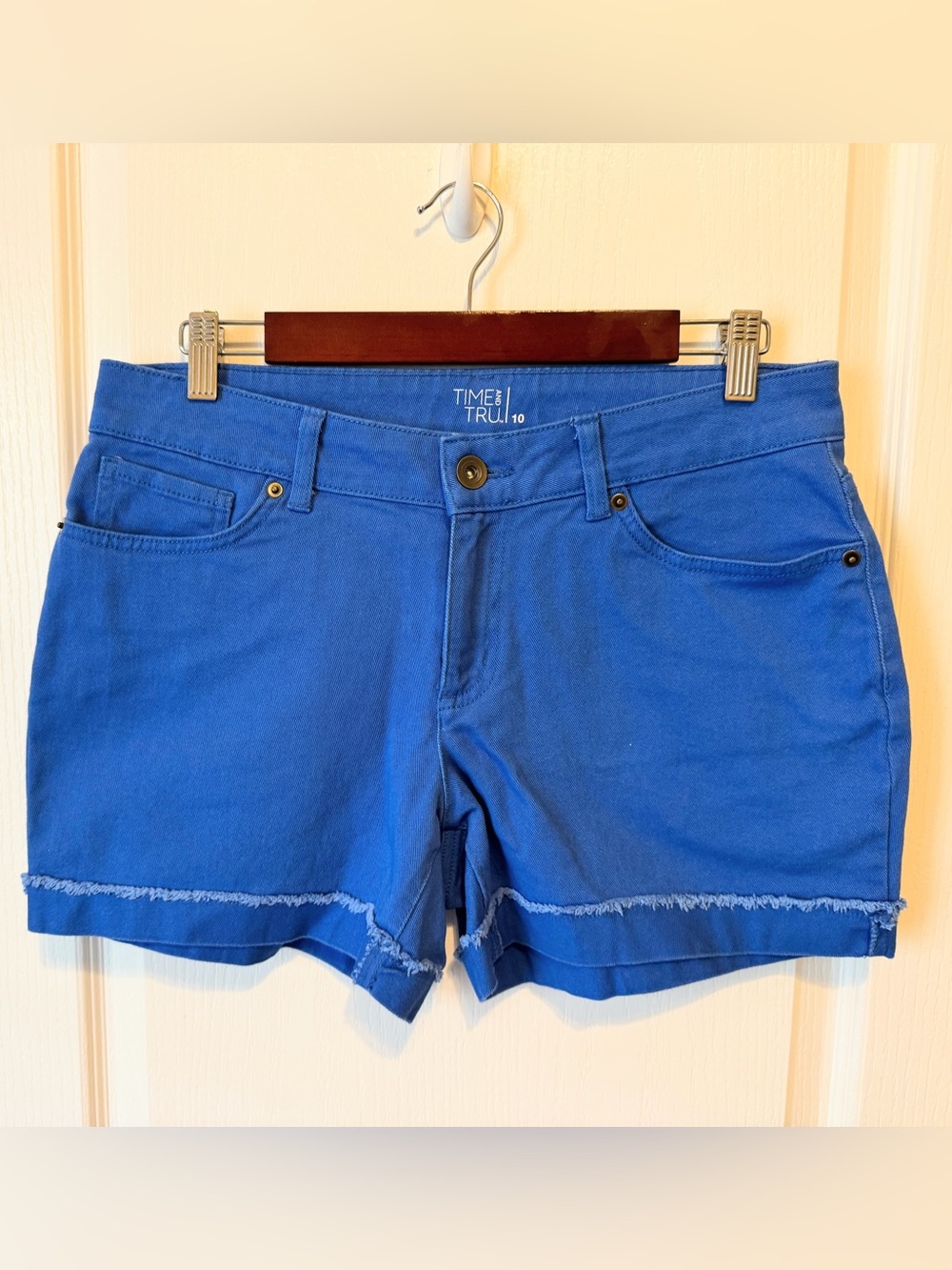Blue Frayed Style Shorts